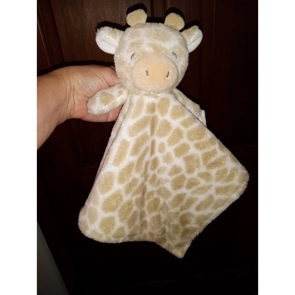 Plush Giraffe Lovey Security Blanket Tan White Animal‎ Print Baby Snuggler